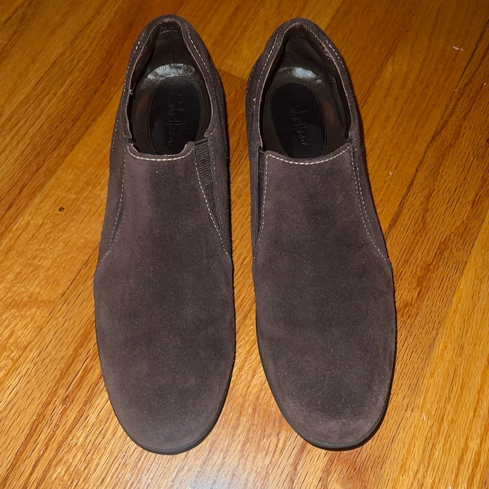 Brown Cole Haan slip on shoes